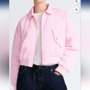 Women's Scoop Brand Cropped Bomber Jacket   Size XS (0-2)   NWT   Amethyst Pink